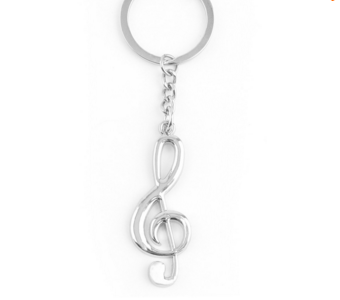 Stainless Steel Musical Note Keychain