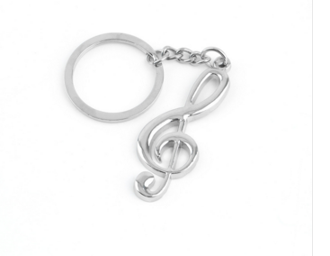 Stainless Steel Musical Note Keychain