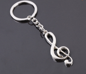 Stainless Steel Musical Note Keychain