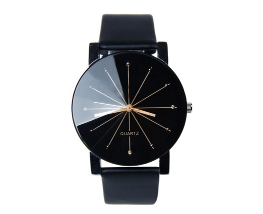 Men Quartz Dial Clock Leather Wrist Watch Round Case
