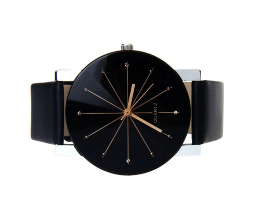 Men Quartz Dial Clock Leather Wrist Watch Round Case