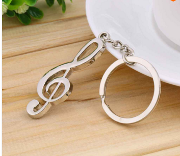 Stainless Steel Musical Note Keychain