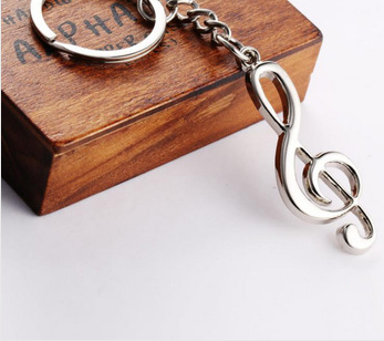 Stainless Steel Musical Note Keychain